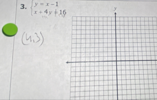 beginarrayl y=x-1 x+4y+16endarray.