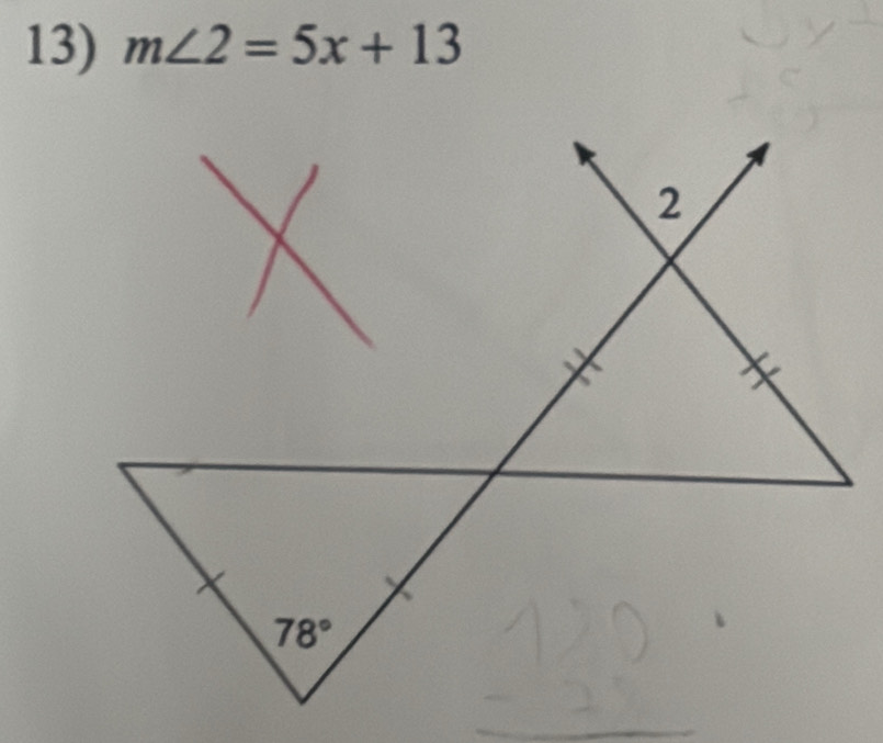 m∠ 2=5x+13