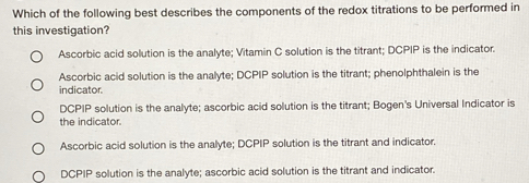 Solved: Which of the following best describes the components of the ...