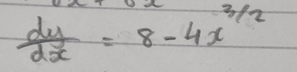  dy/dx =8-4x^(3/2)