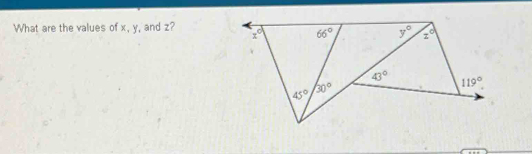 What are the values of x, y, and z?