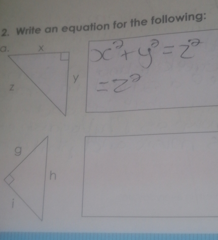 Write an equation for the following: