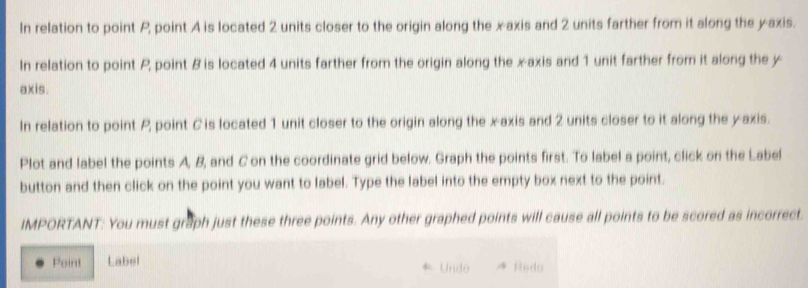 Solved: In relation to point P, point A is located 2 units closer to ...