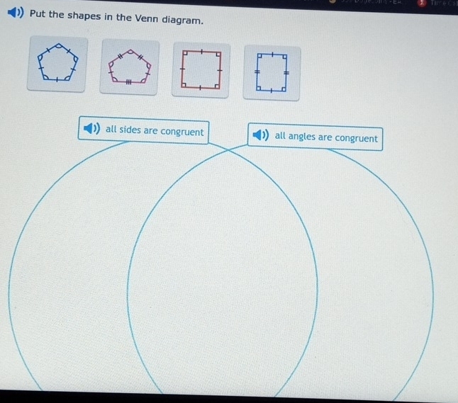 For 
Put the shapes in the Venn diagram.