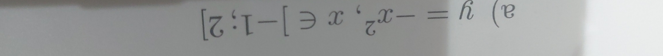 y=-x^2, x∈ ]-1;2]