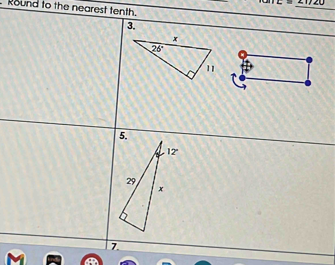 an E=_ 21720. Round to the nearest tenth.
3.
a
7