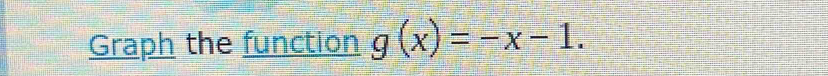 Graph the function g(x)=-x-1.