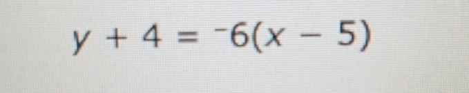 y+4=-6(x-5)