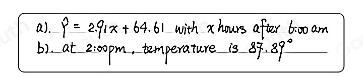 Solved: The table below shows the recorded temperature on a certain day ...