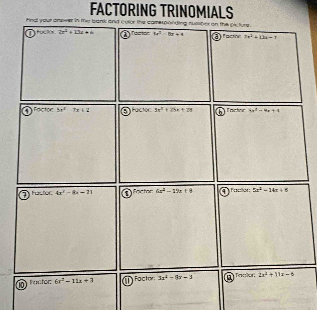 FACTORING TRINOMIALS