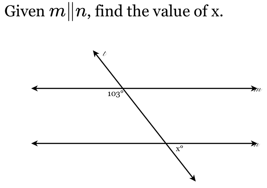 Given m ||x 2, find the value of x. I
1