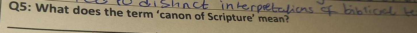 What does the term ‘canon of Scripture’ mean?