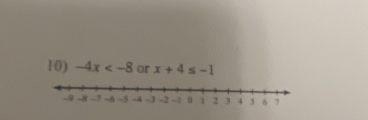 -4x or x+4≤ -1