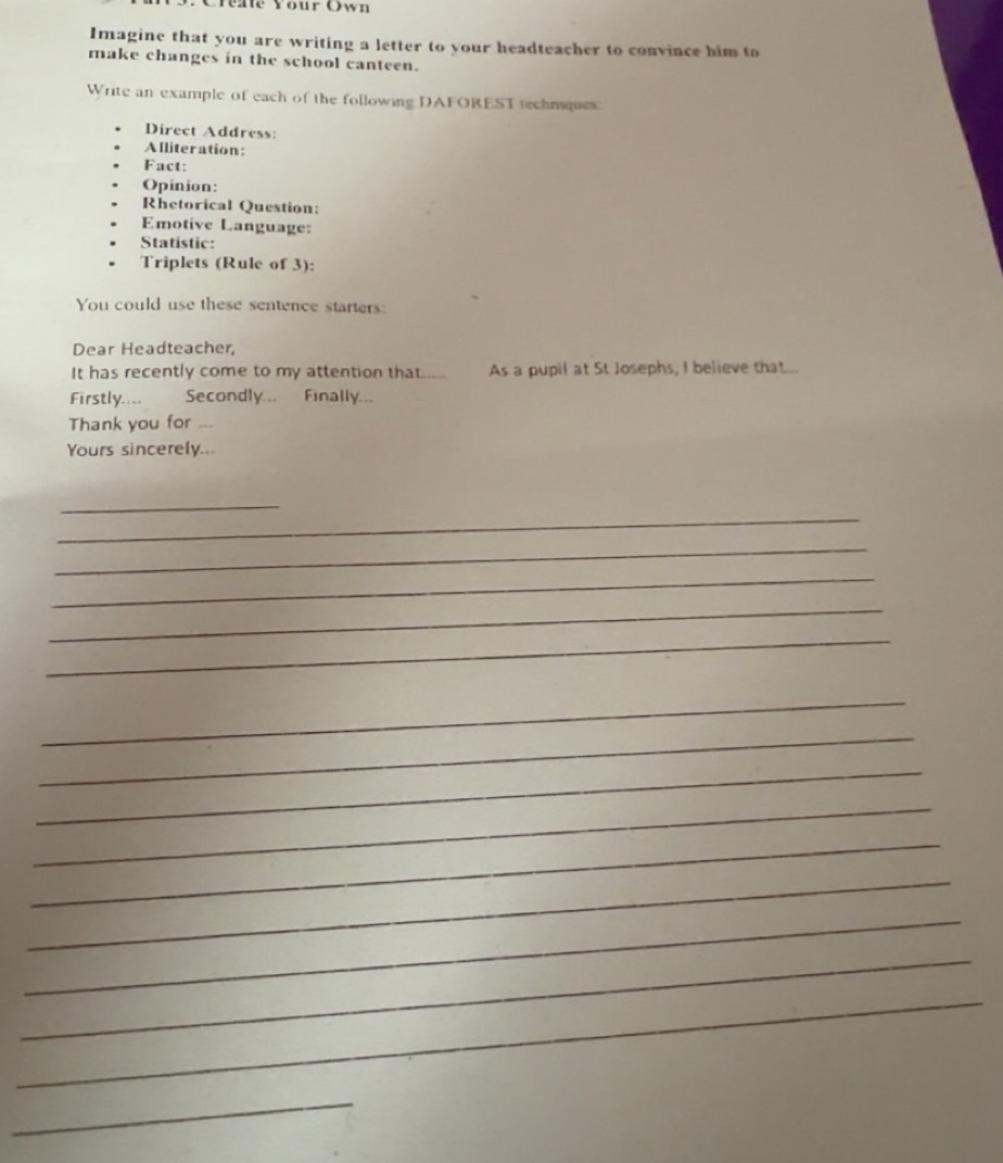 Solved: Créne Your Own Imagine that you are writing a letter to your ...