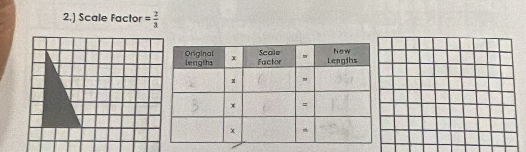 2.) Scale Factor = 2/3 