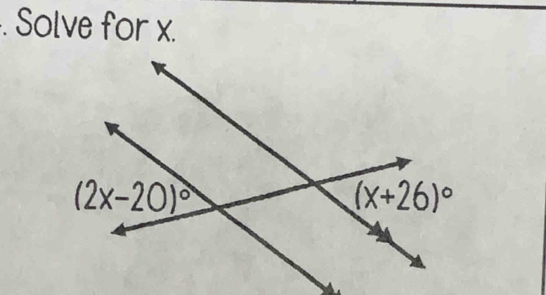 Solve for x.