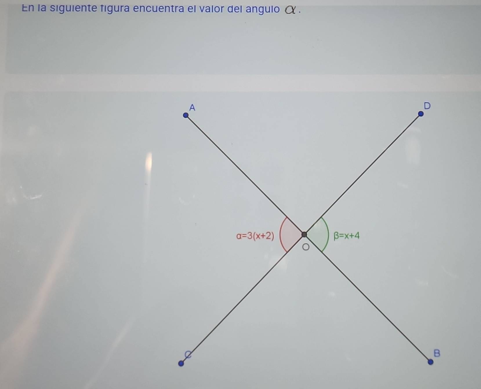 En la siguiente figura encuentra el valor del angulo α .