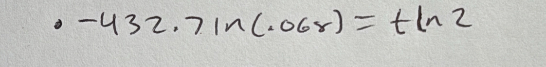 -432.71n(.06r)=tln 2