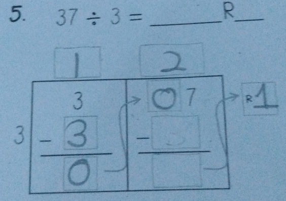 37/ 3= _
_R^(□)