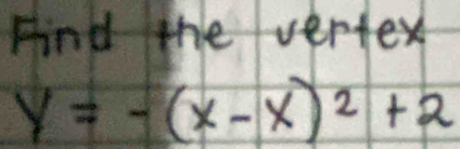 Find the vertex
y=-(x-x)^2+2