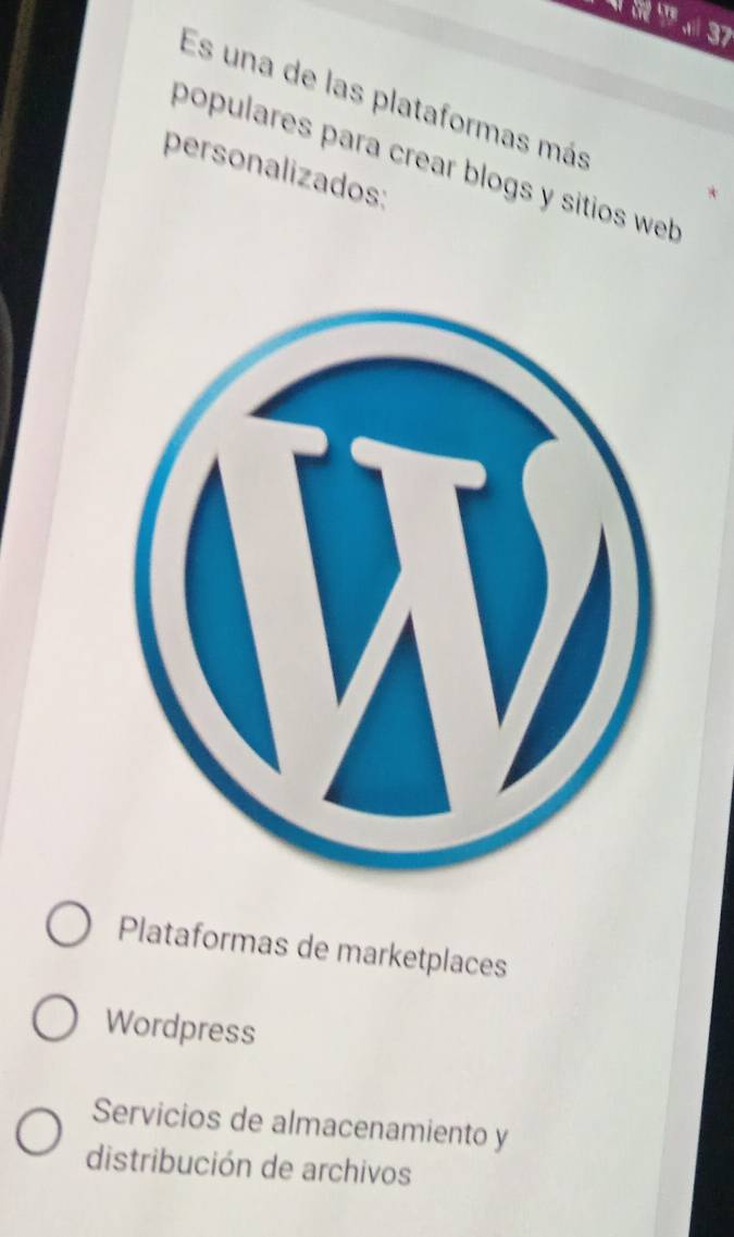 Es una de las plataformas más
populares para crear blogs y sitios web .
personalizados:
Plataformas de marketplaces
Wordpress
Servicios de almacenamiento y
distribución de archivos