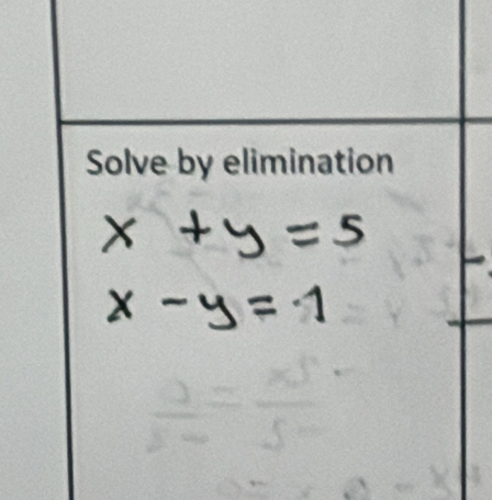 Solve by elimination