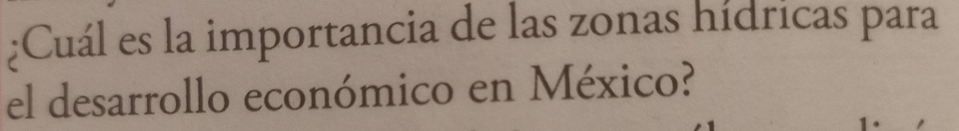 ¿Cuál es la importancia de las zonas hídricas para 
el desarrollo económico en México?