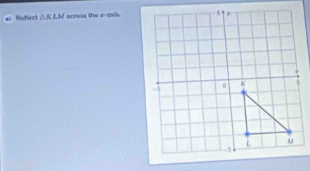 Refect △ KLM ocross the r -axis.