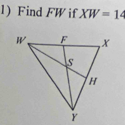 Find FW if XW=14