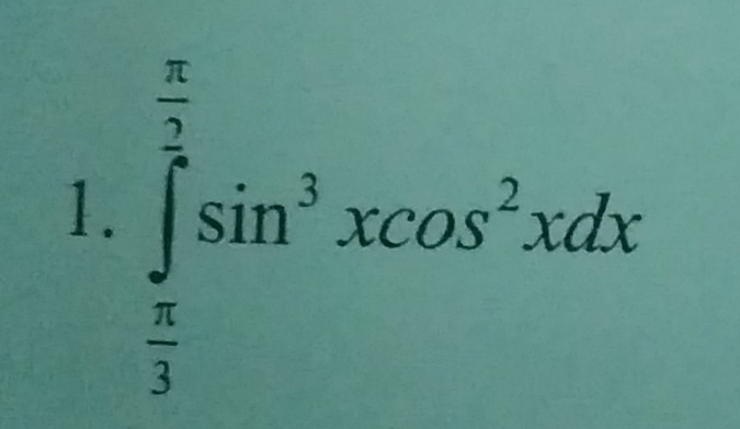 ∈tlimits _ π /3 ^ π /2 sin^3xcos^2xdx