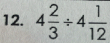 Solved: 4 2/3 / 4 1/12 [Math]