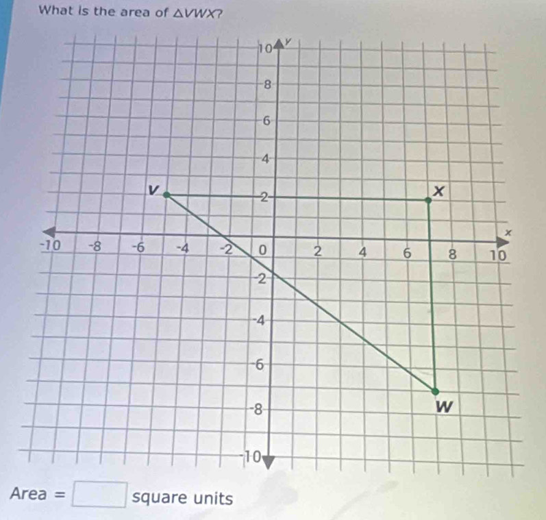 What is the area of △ VWX