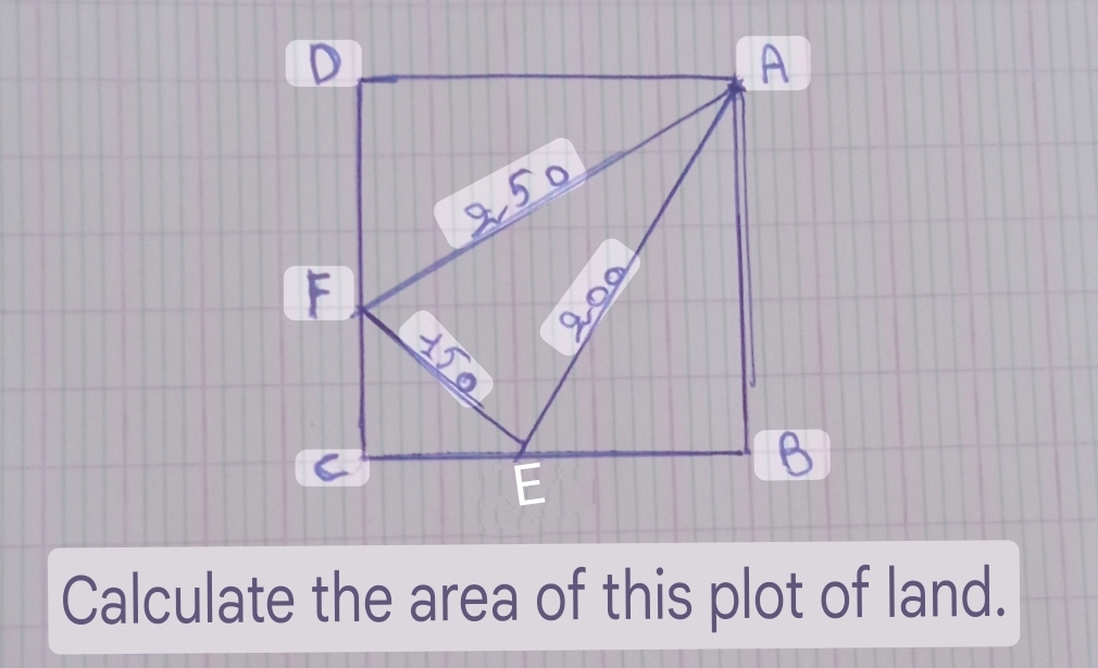 Calculate the area of this plot of land.