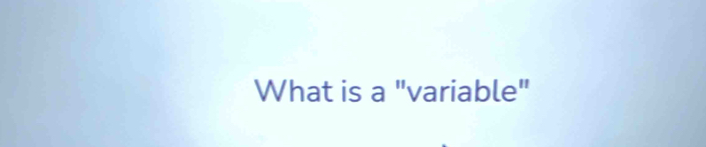 What is a "variable"