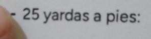 25 yardas a pies: