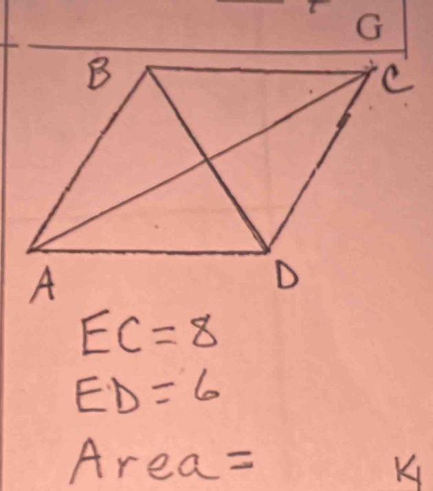 EC=8
ED=6
Area=
K