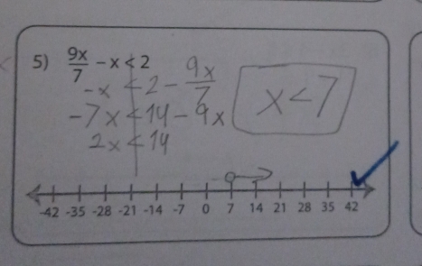  9x/7 -x<2</tex>