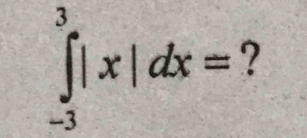 ∈tlimits _(-3)^3|x|dx= ?