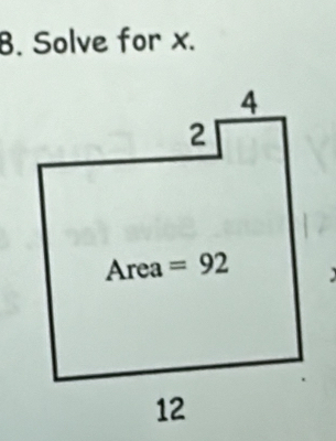 Solve for x.