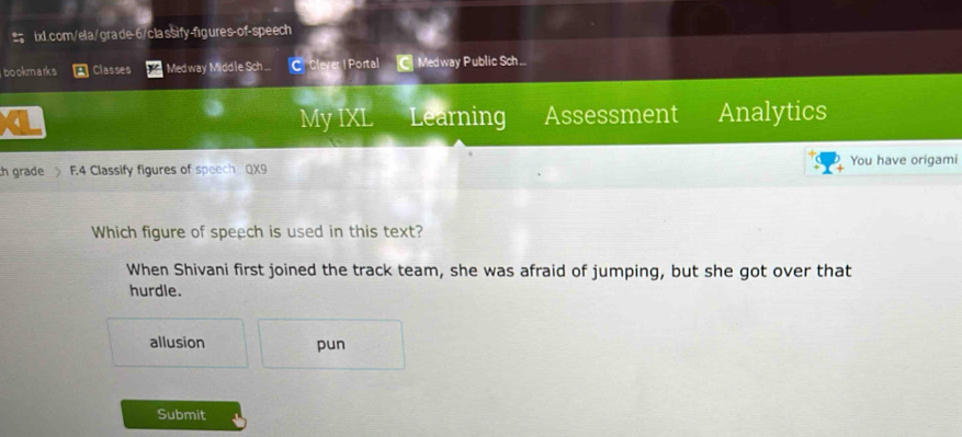 Solved: bookm arks Classes Medway Middle Sch ... C Clever I Portal C ...