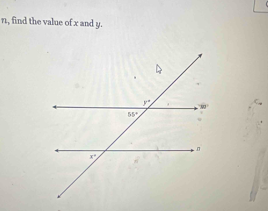 n, find the value of x and y.