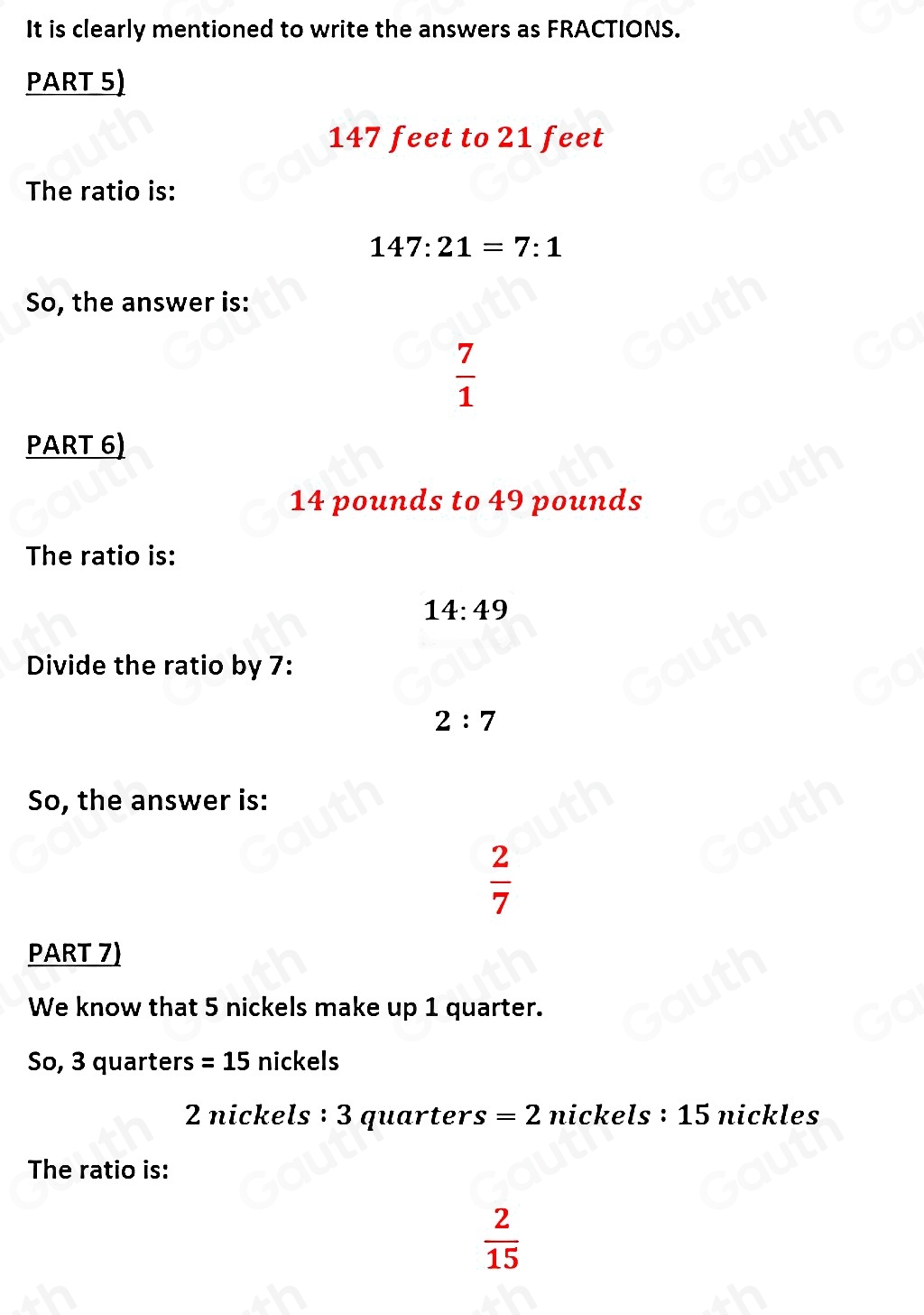 Solved: Find a ratio that compares the relative sizes of the quantities ...