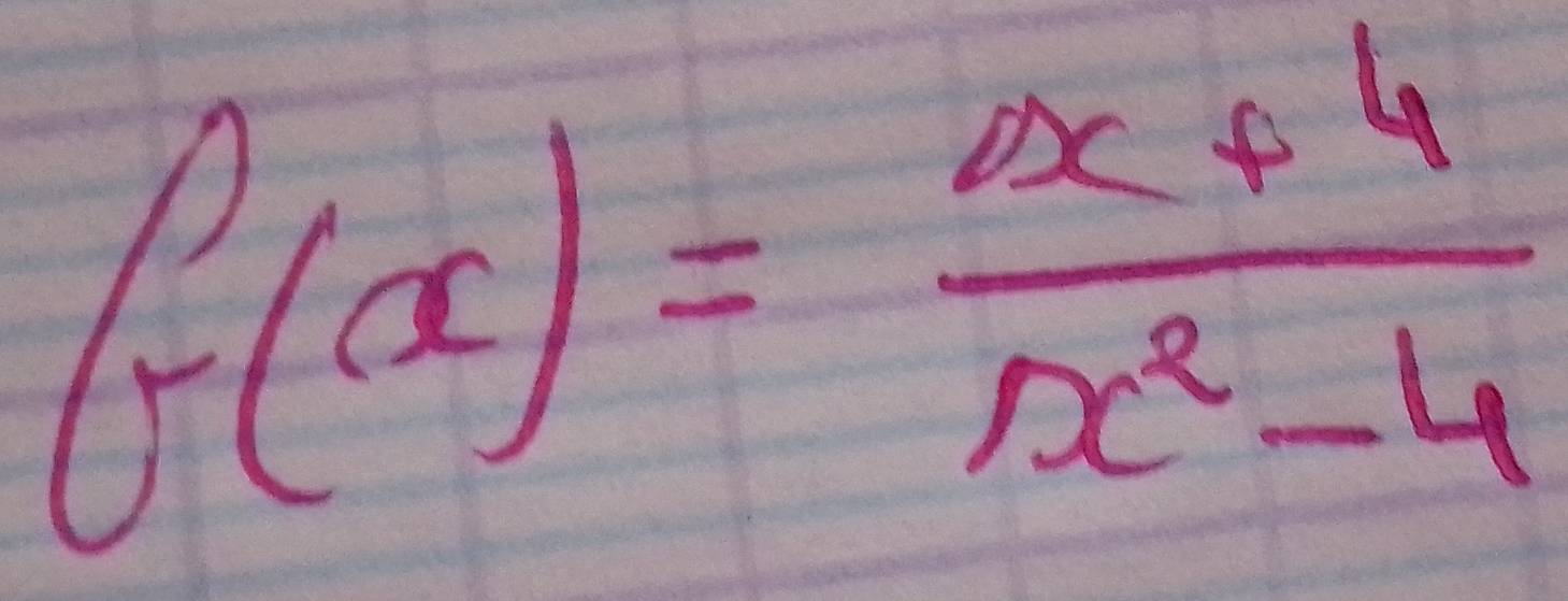 f(x)= (x+4)/x^2-4 