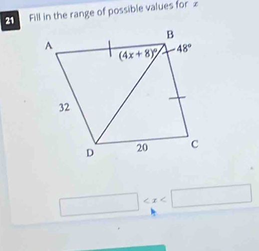 Fill in the range of possible values for £
□