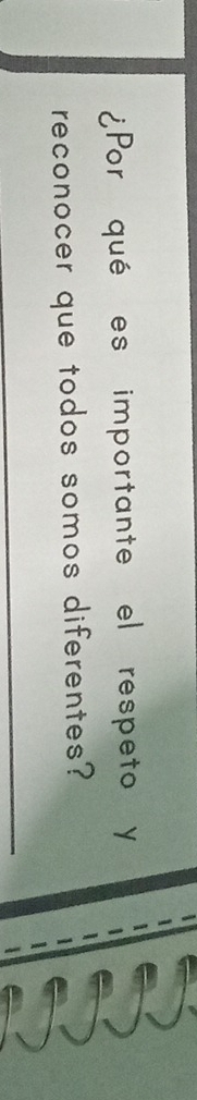 ¿Por qué es importante el respeto y 
reconocer que todos somos diferentes? 
_