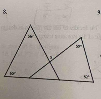 56°
59°
x
65°
82°