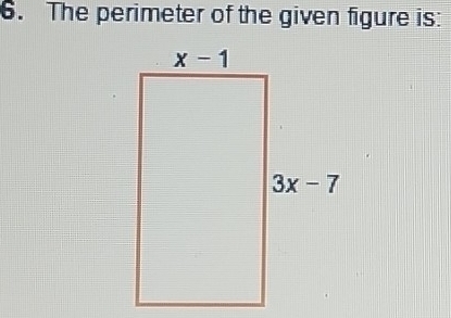 The perimeter of the given figure is: