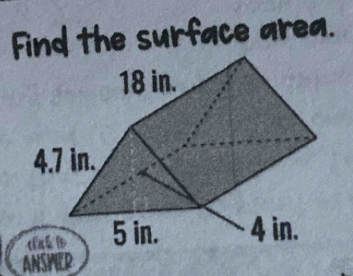 Find the surface area. 
ANSWER