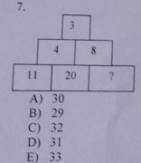 A) 30
B) 29
C) 32
D) 31
E) 33