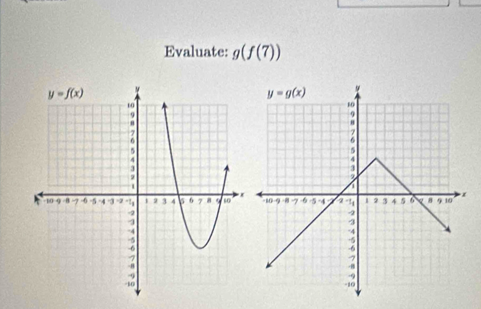 Evaluate: g(f(7))